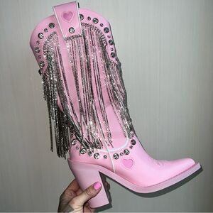 Sugar Thrills Present Perfect Cowboy Boots - Light Pink size 7